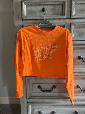 Odd Future Neon Orange Cropped Logo Long Sleeve